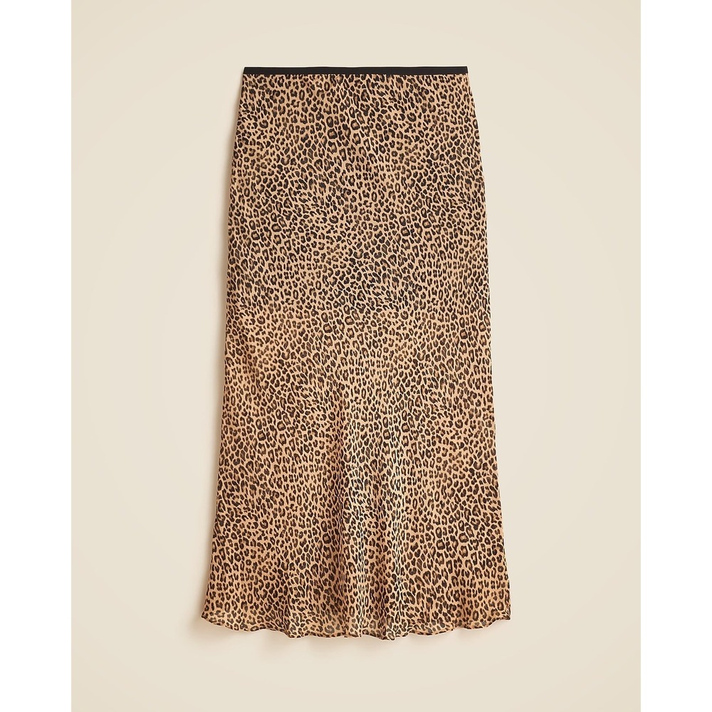 J.Crew Gwyneth Leopard Print Chiffon Midi Skirt 3X NWT Animal Print Lined